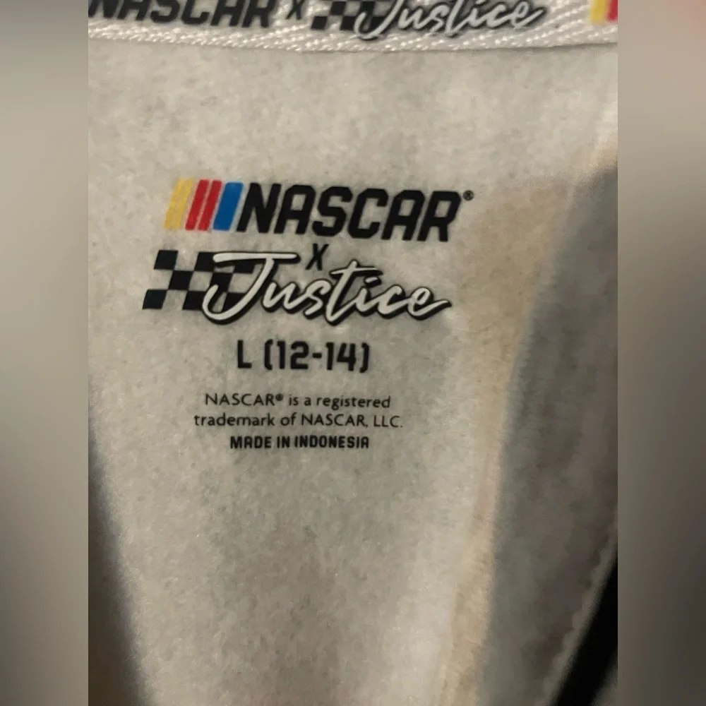 Justice x NASCAR Racing Hoodie Girls L (12/14) NWT Colorblock Fleece Pullover